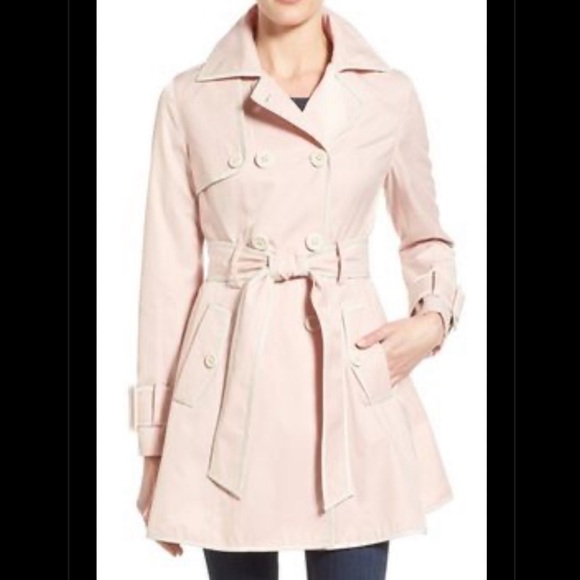 Betsey Johnson Jackets & Blazers - Betsey Johnson Light Pink Trench Coat coquette corset swing twirl sz L jacket